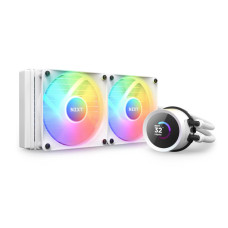 NZXT Kraken 240 RGB - 240mm AIO CPU Liquid Cooler - Customizable 1.54"" Square LCD Display for Images, Performance Metrics - High-Performance Pump - 2 x F120 RGB Core Fans - White